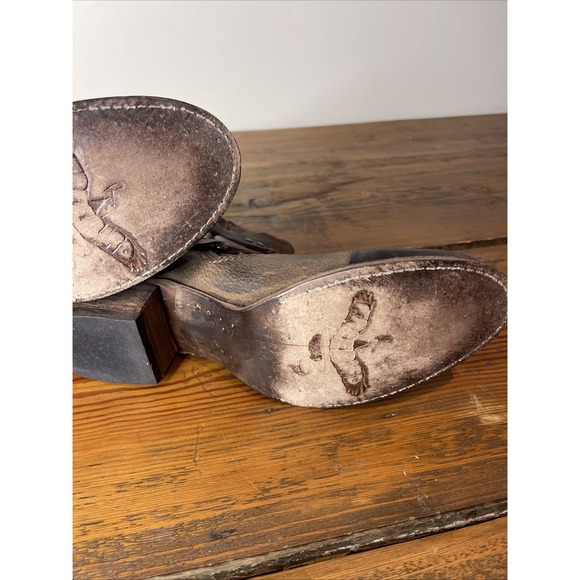 Freebird Brown Leather Grecko Ankle Boot Sz 10 - Picture 9 of 10